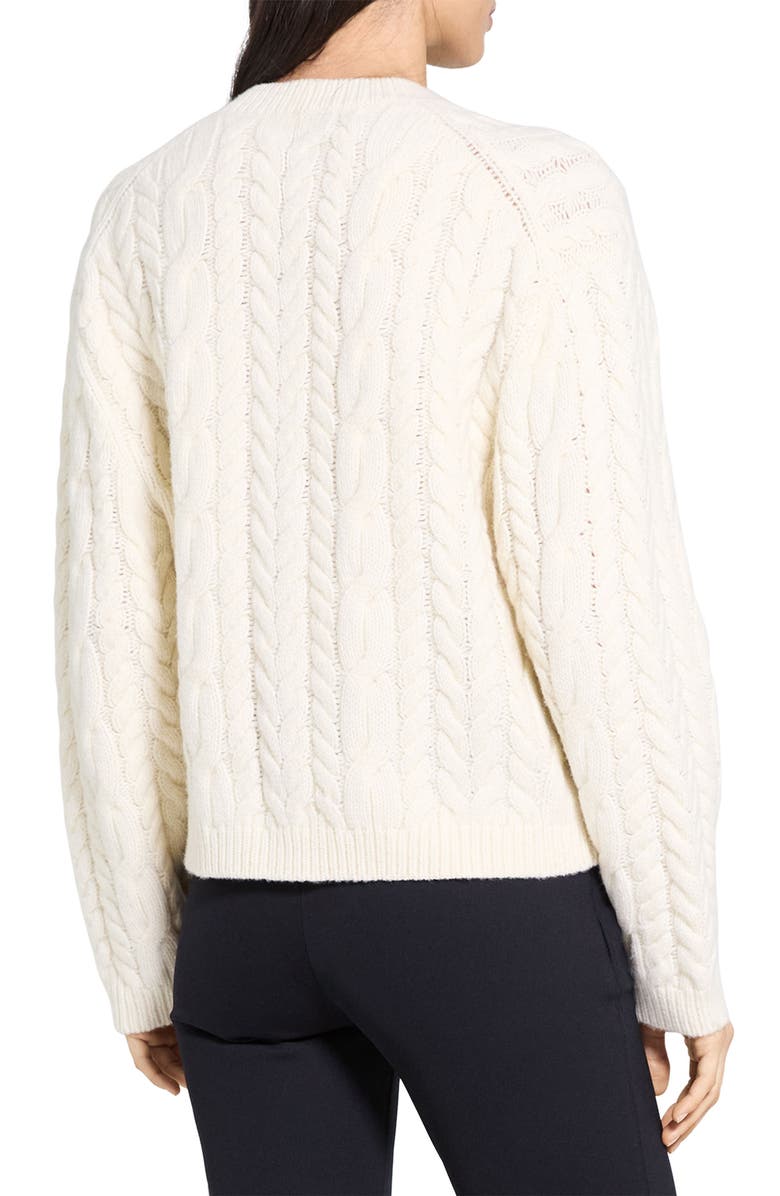 Theory Wool & Cashmere Cable Sweater, Alternate, color, Ivory - C05