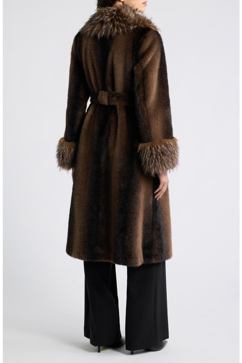 The Jones Speckled Faux Fur Coat, Alternate, color, CHOCOLATE / BLACK CHOCOLATE