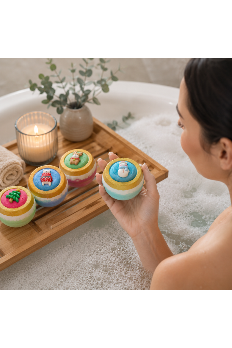 Holiday Bliss Gift Set Aroma Bath Bombs & Oils, Alternate, color, Brown