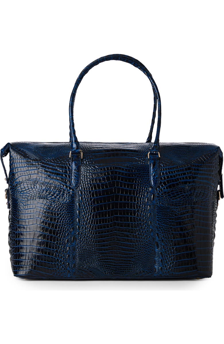 Brahmin Duxbury Croc Embossed Leather Weekend Bag, Alternate, color, Anchor