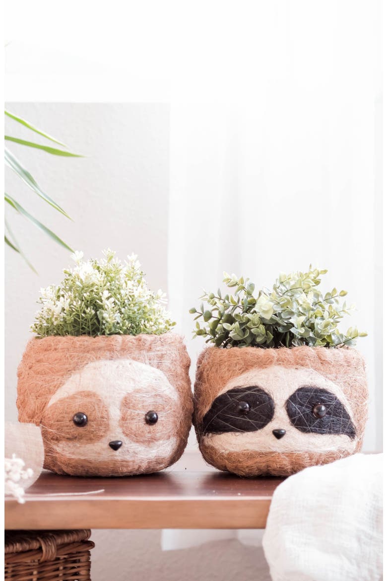 Animal Head Coco Coir Planters, Alternate, color, Two-Tone