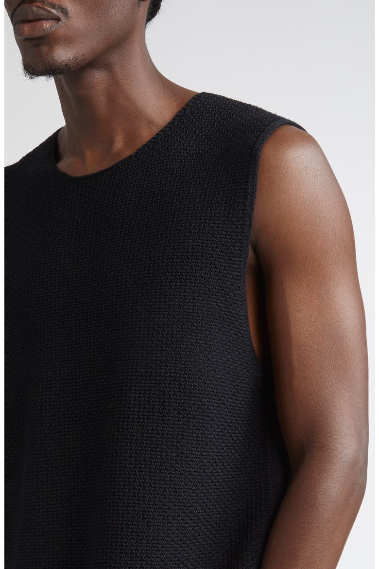 Rustic Knit Sweater Vest, Alternate, color, BLACK