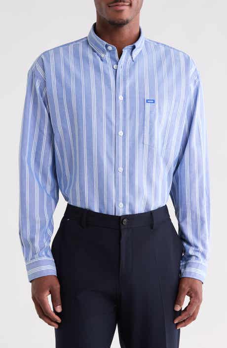 Ebill Stripe Cotton Oxford Button-Down Shirt