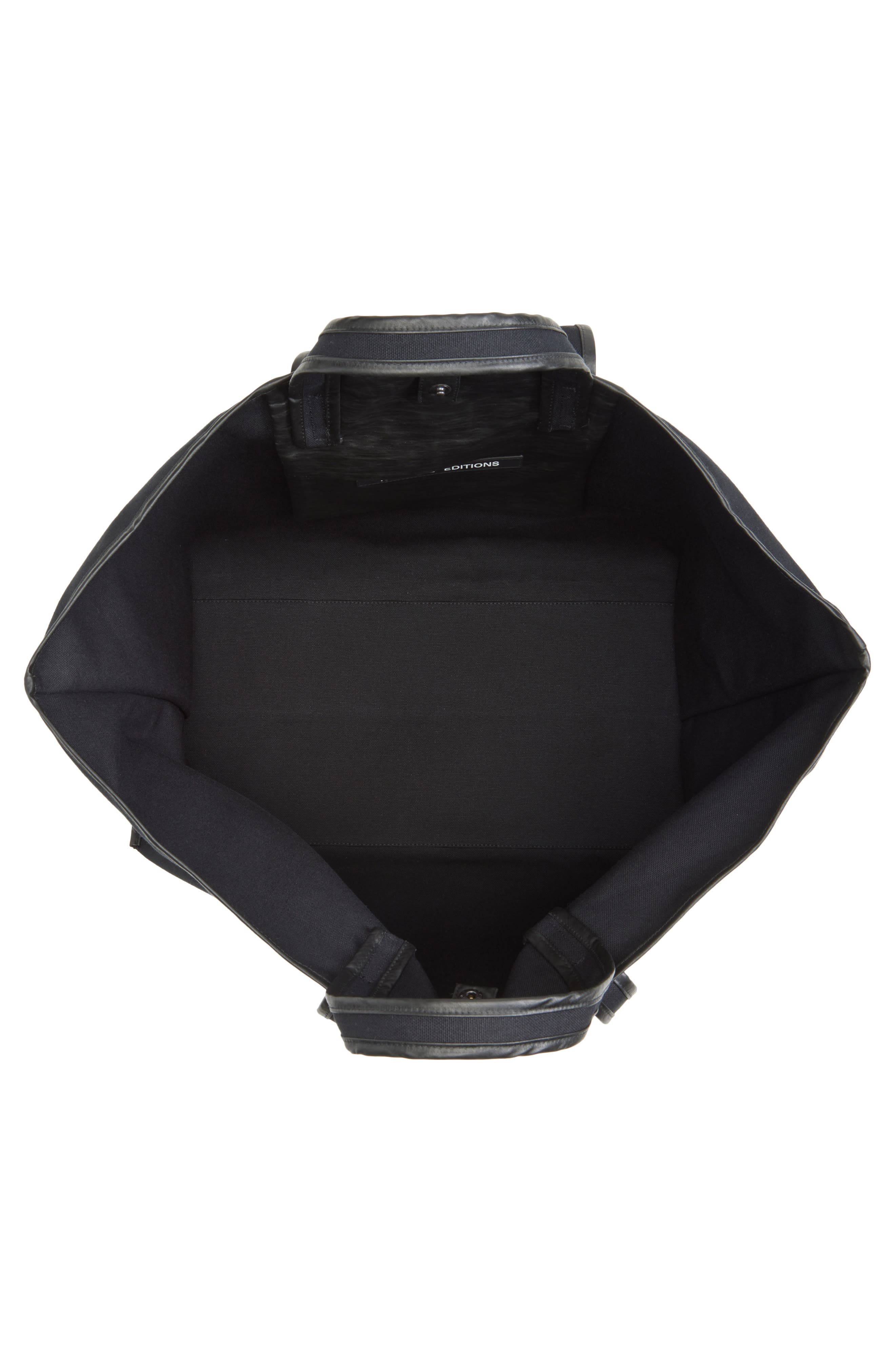 KASSL Contrast Trim Canvas Tote, Alternate, color, Black Oil Black