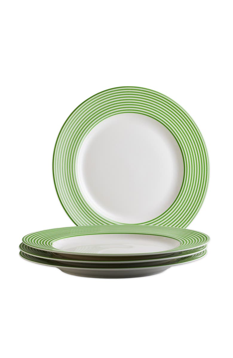 Caskata Newport Verde Stripe Dinner Plate - Porcelain - Set 4, Alternate, color, Green
