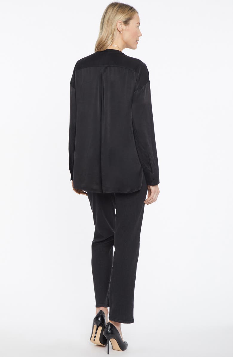 NYDJ Split Neck Satin Charmeuse Top, Alternate, color, 