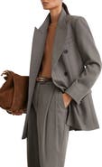 Reiss Leisel Wool Blend Double Breasted Oversized Blazer