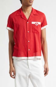 Bode Heart Deco Cotton Voile Camp Shirt