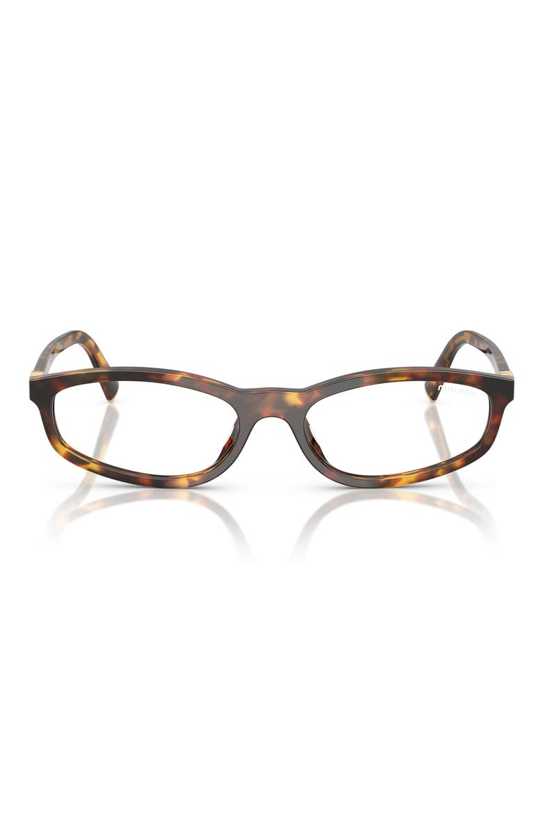 54mm Irregular Sunglasses, Main, color, HONEY HAVANA / CLEAR BLUE LIGHT FILTER