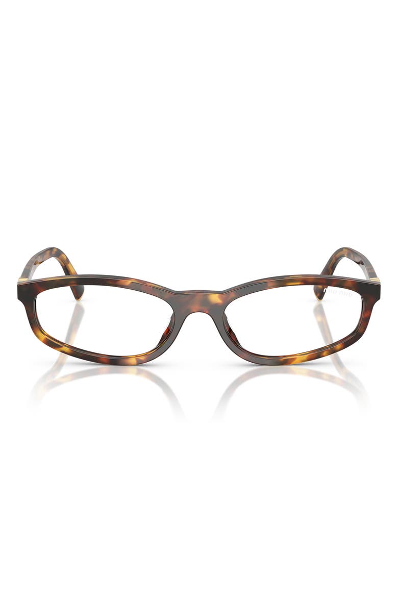 Miu Miu 54mm Irregular Sunglasses, Main, color, Honey Havana / Clear