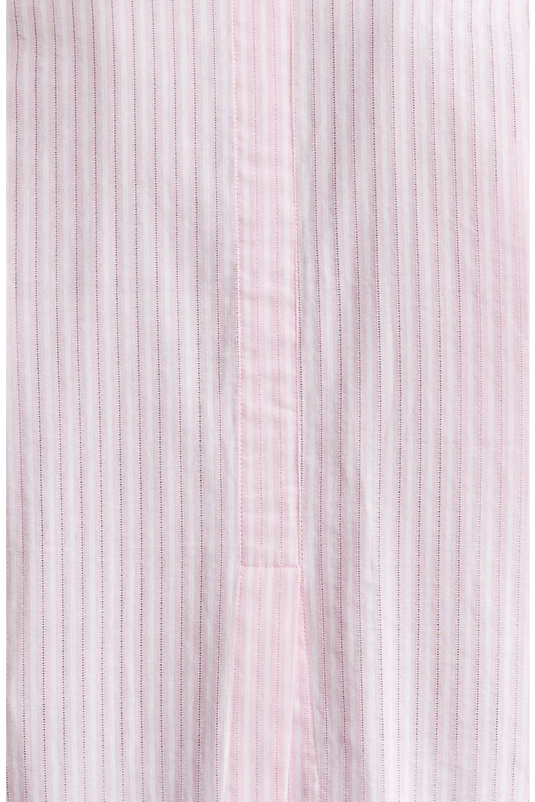 Cosette Stripe High-Low Cotton Crop Button -Up Shirt, Alternate, color, CAMEO PINK/ IVORY STRIPE