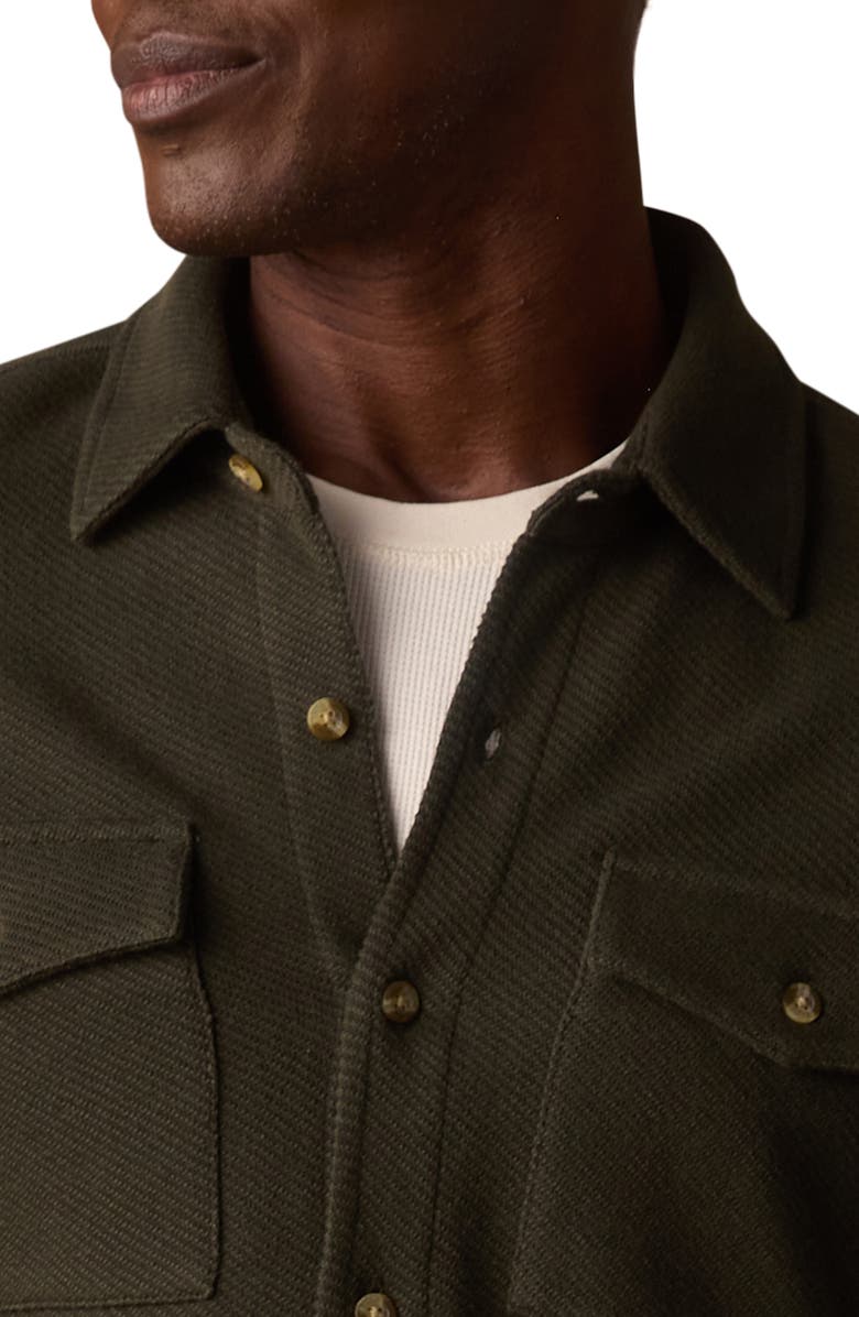 The Normal Brand Looped Terry Button-Up Shirt, Alternate, color, Alpine