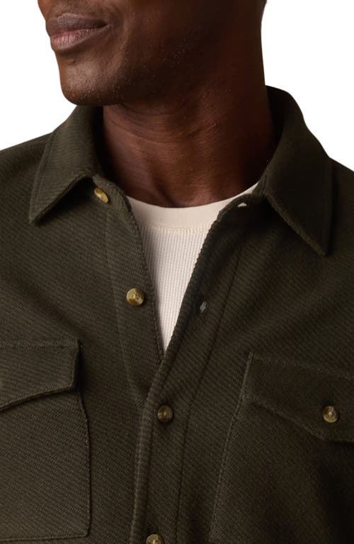 The Normal Brand Looped Terry Button-up Shirt In Green