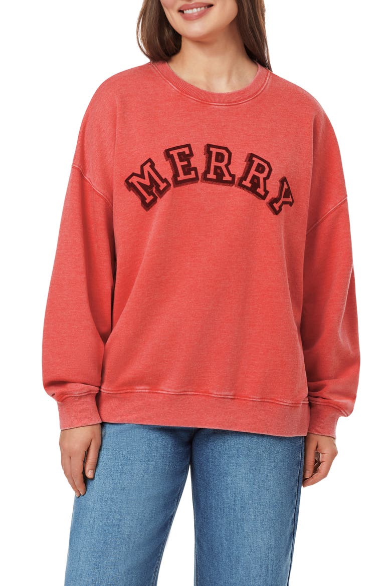 Tori Relaxed Crewneck Graphic Sweatshirt, Main, color, BARBADOS CHERRY MERRY