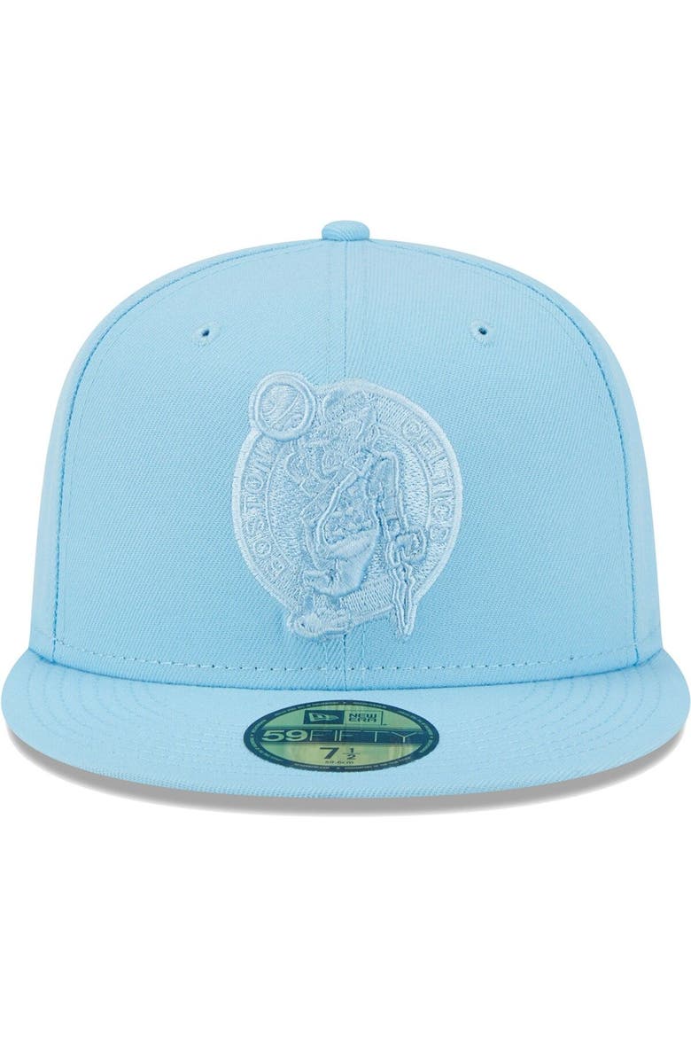 Men's New Era Powder Blue Boston Celtics Spring Color Pack 59FIFTY Fitted Hat, Alternate, color, Powder Blue