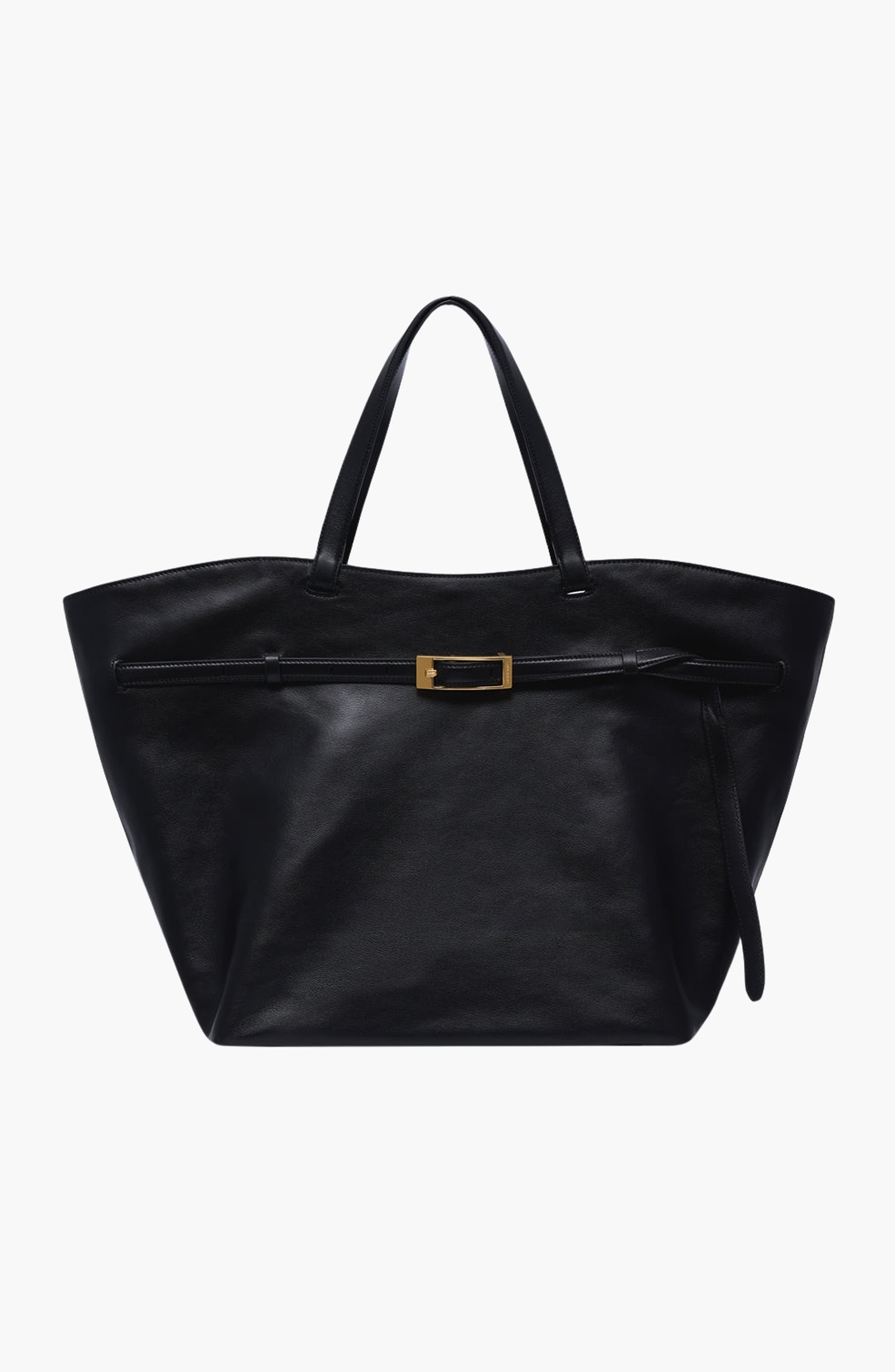 Elly Tote Grained Leather, Main, color, Black