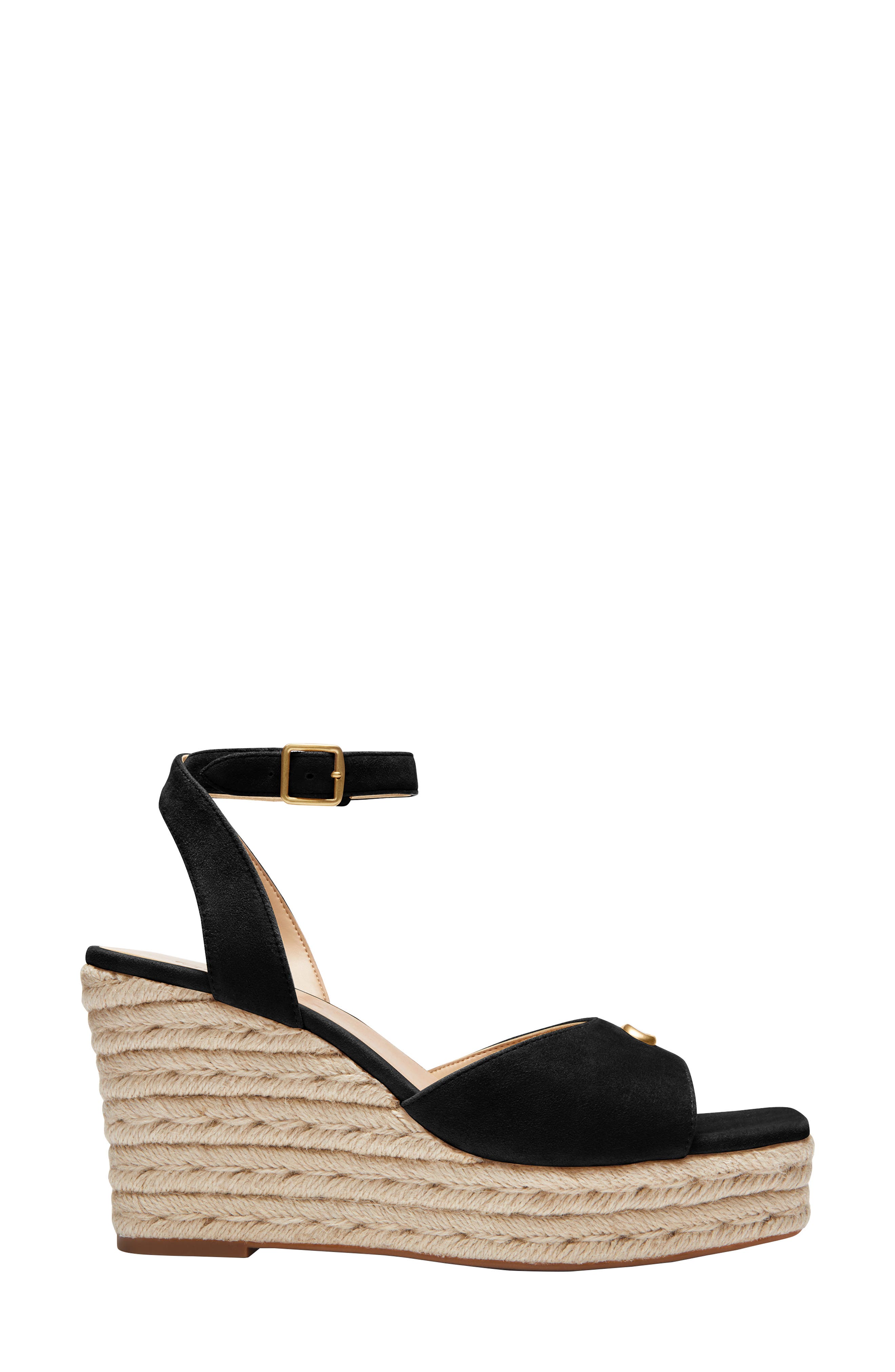 COACH Ankle Strap Espadrille Platform Wedge Sandal, Alternate, color, 