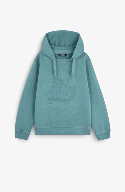 Skullembossedhoodie Girls