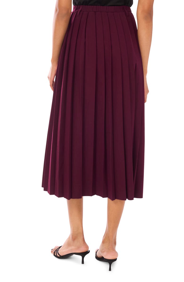 Ted Baker Pleated Midi Skirt, Alternate, color, Wine