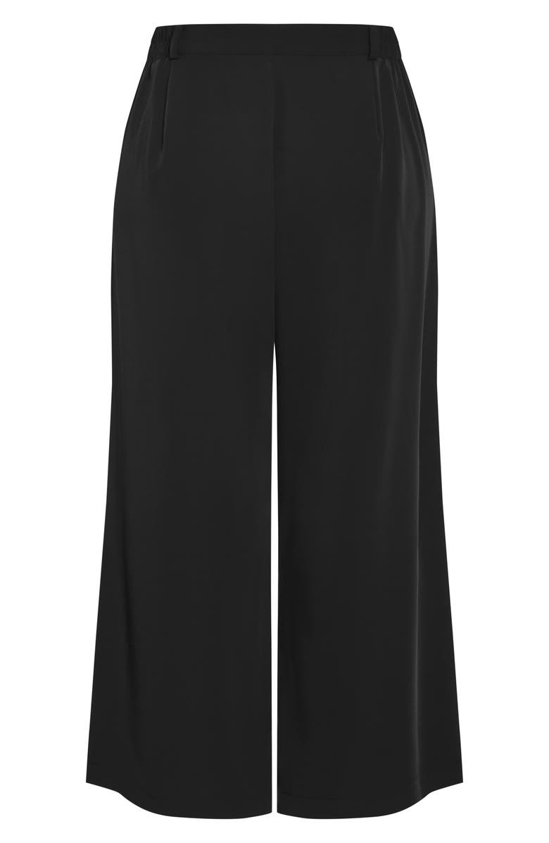 City Chic Jordan Pleat Wide Leg Pants, Alternate, color, Black