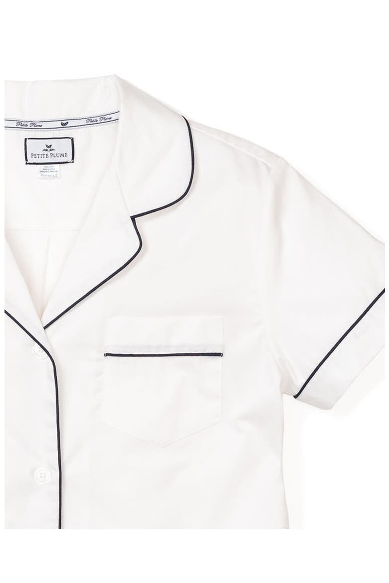Classic Pima Cotton Short Sleeve Short Pajamas, Alternate, color, WHITE
