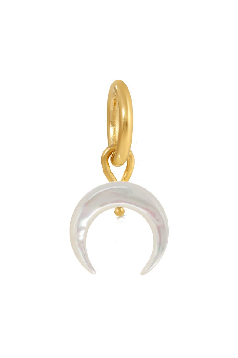 Small Mother-of-Pearl Crescent Moon Charm, Main, color, GOLD