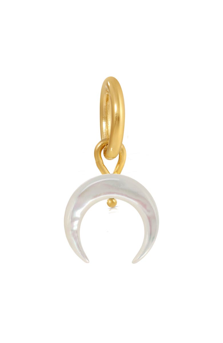 KOZAKH Small Mother-of-Pearl Crescent Moon Charm, Main, color, Gold