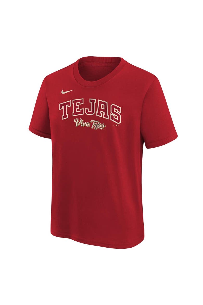 Youth Nike Red Texas Rangers 2026 City Connect Wordmark T-Shirt, Alternate, color, Red