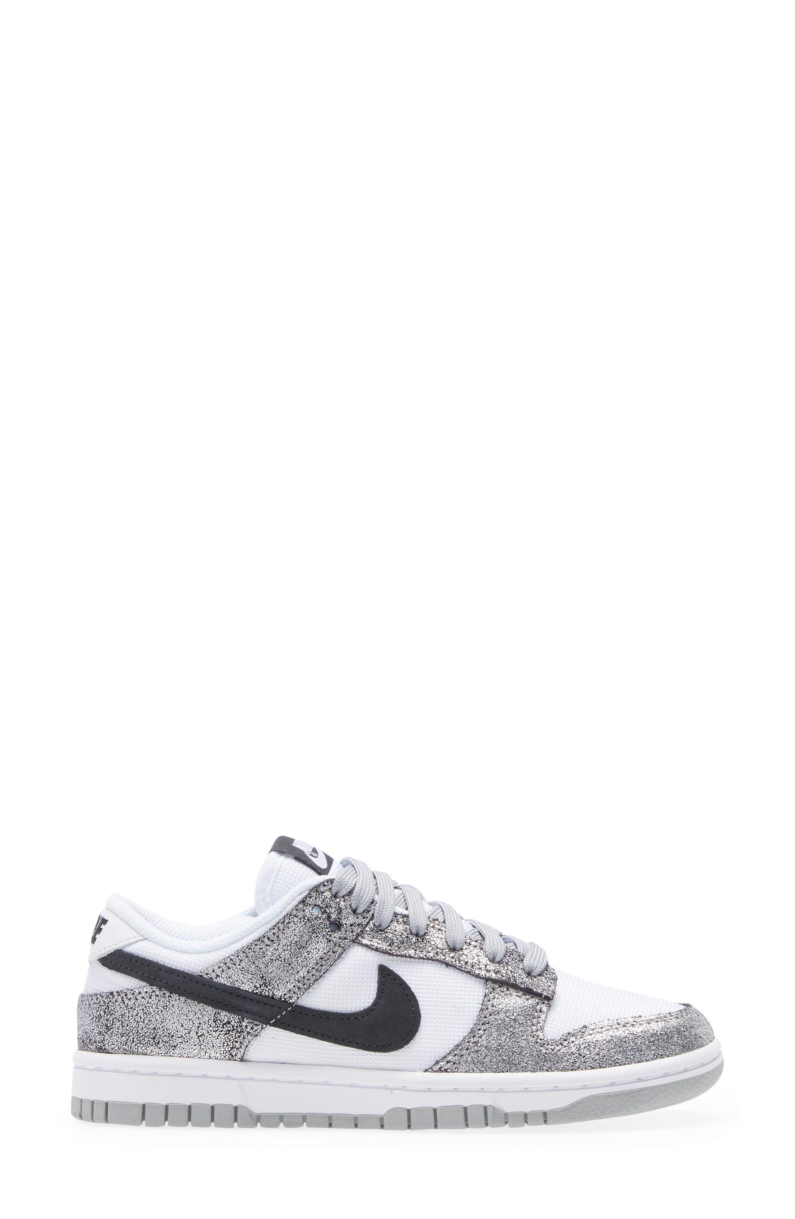 Nike Dunk Low Basketball Sneaker, Alternate, color, Metallic Silver/ Noir/ White