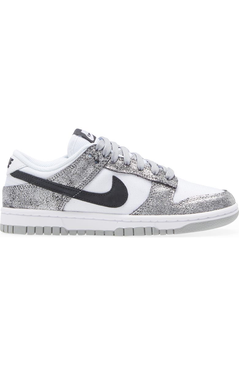 Nike Dunk Low Basketball Sneaker, Alternate, color, Metallic Silver/ Noir/ White