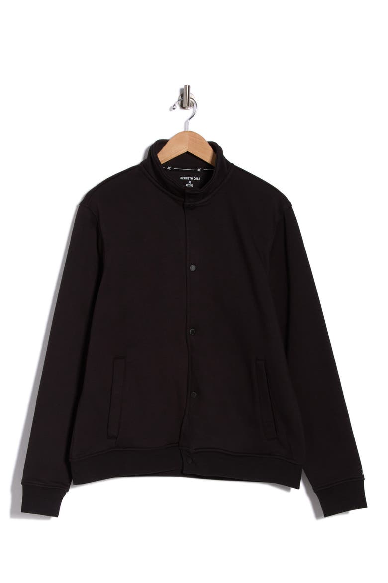 Snap Front Fleece Jacket, Alternate, color, BLACK