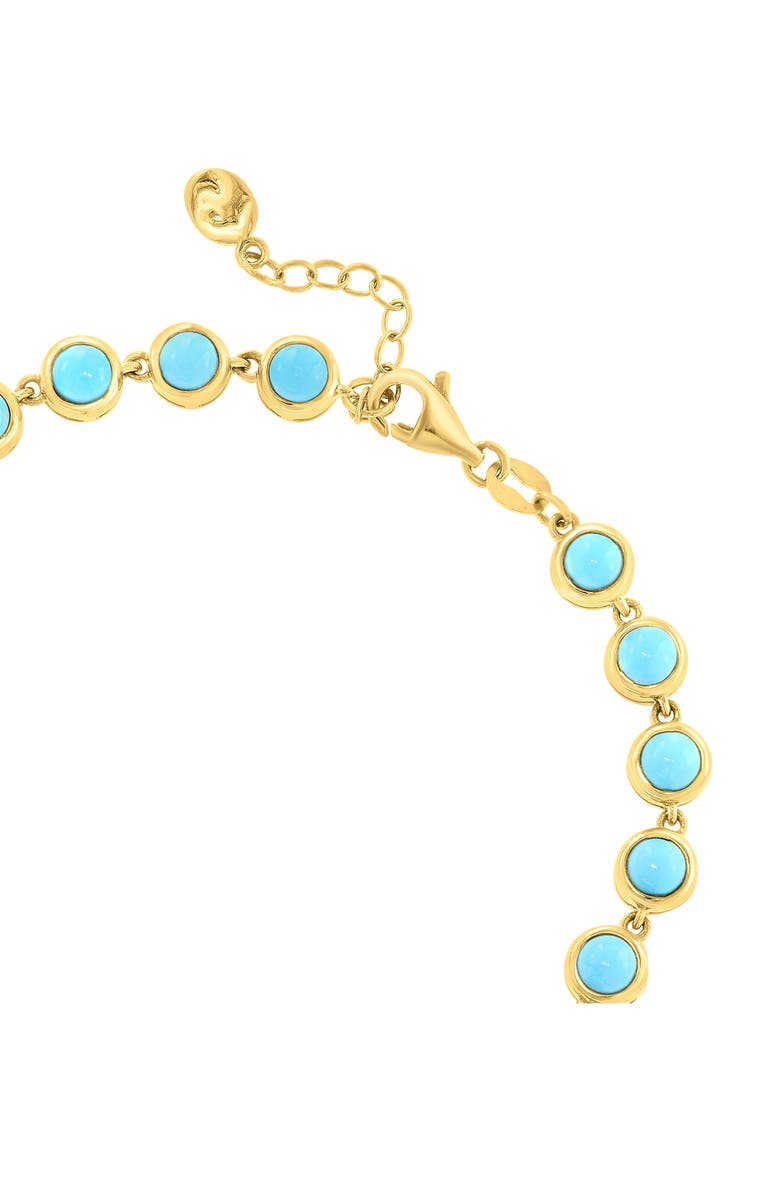 EFFY 14K Gold Plated Sterling Silver Turquoise Bracelet, Alternate, color, Blue
