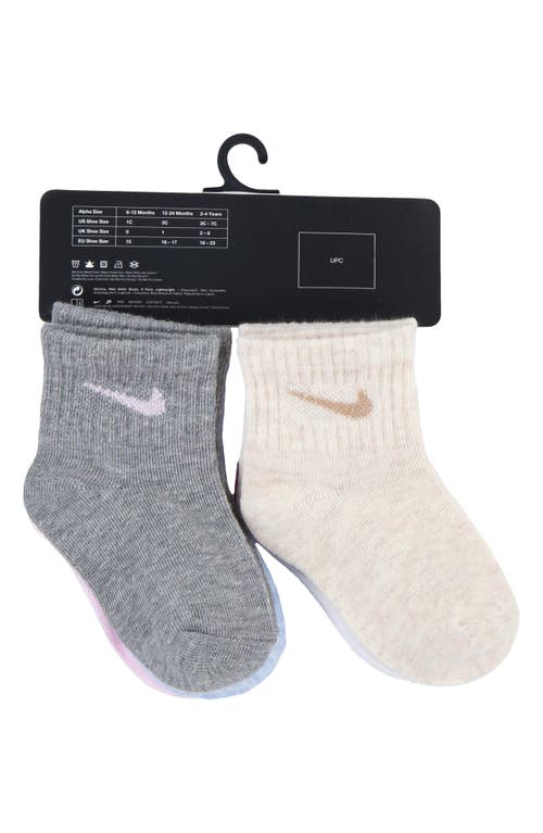Nike Assorted 6-pack Cotton Blend Socks In Playful Pink