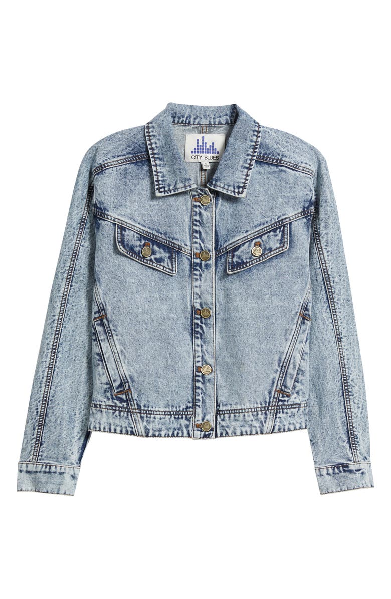CITY BLUES Slant Pocket Denim Jacket, Main, color, 