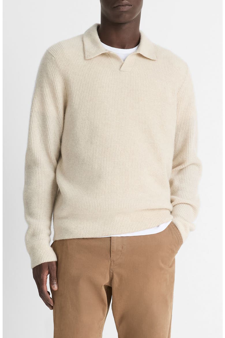 Thermal Knit Boiled Cashmere Sweater, Main, color, H RUNYON/ BONE