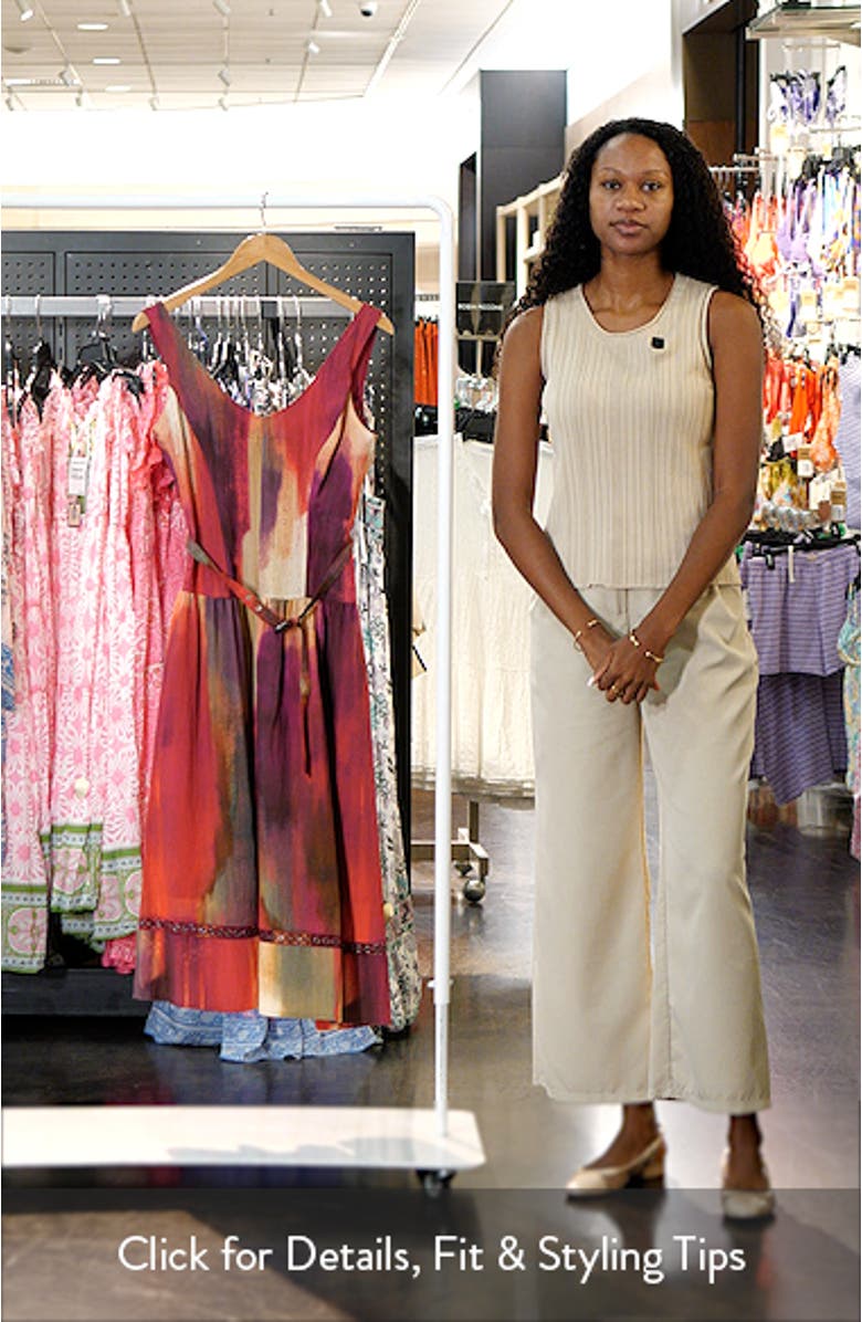 Abstract Print Drop Waist Sleeveless Dress, sales video thumbnail