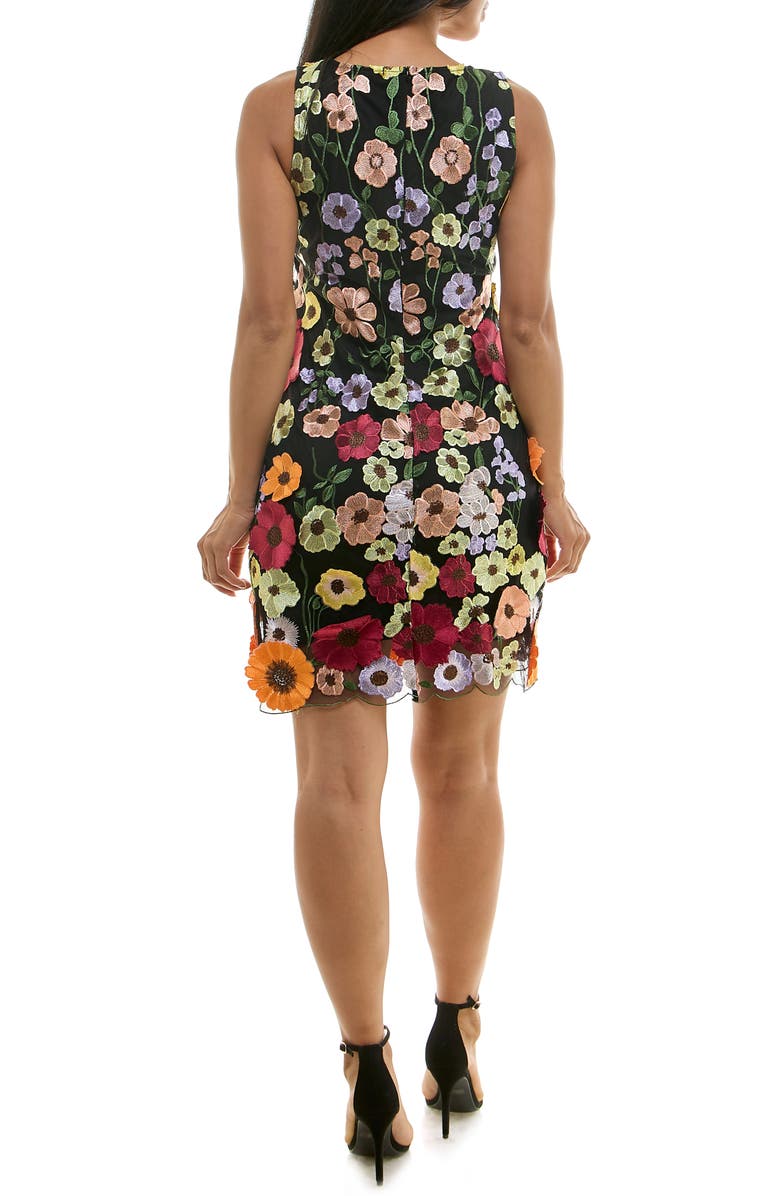 Nina Leonard Floral Embroidered Sheath Dress, Alternate, color, 