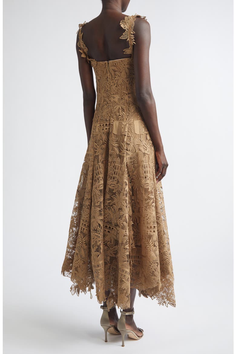 Dominican Republic Toile Guipure Lace Cocktail Dress, Alternate, color, BISCUIT