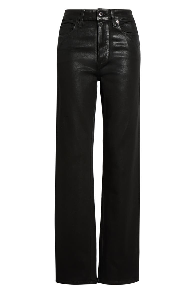 Stevie Coated High Waist Straight Leg Jeans, Main, color, BLACK FOG LUXE COATING