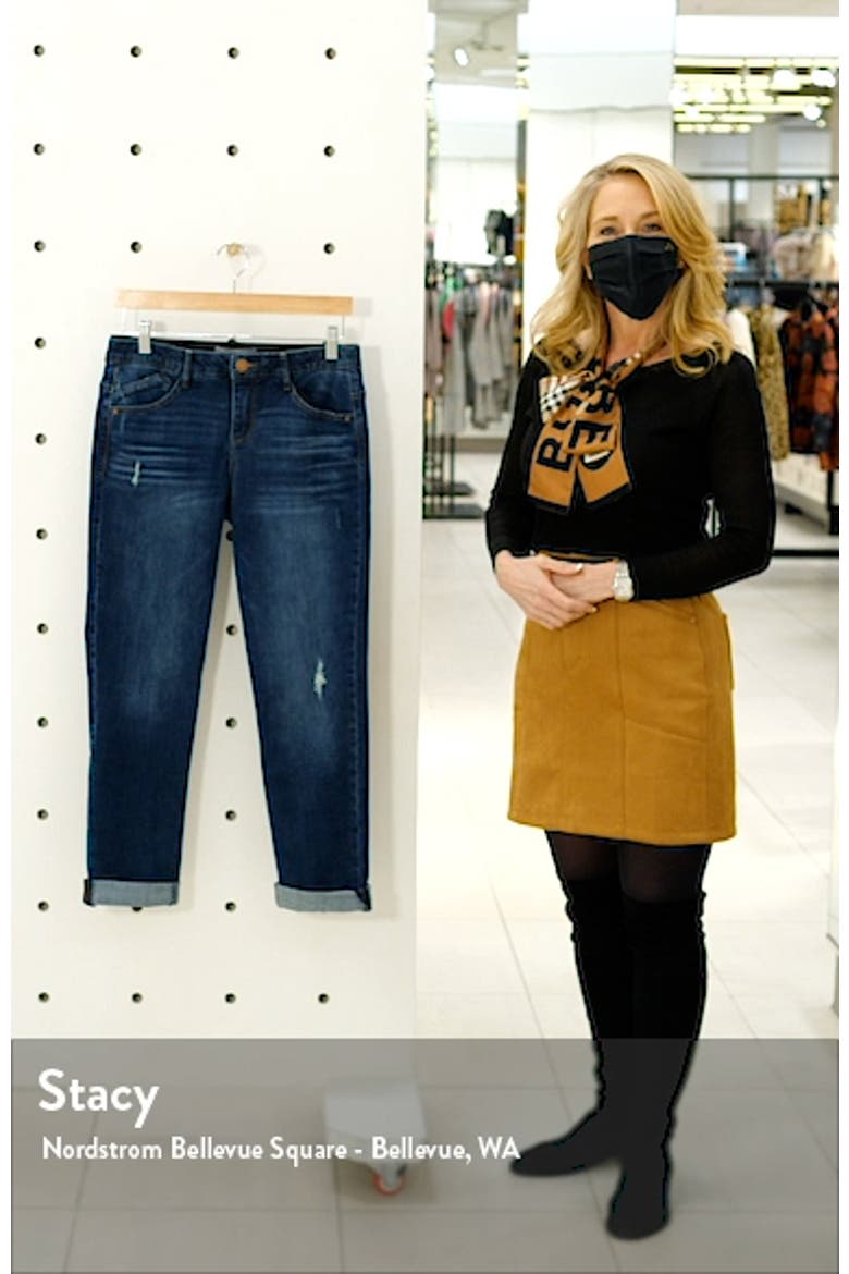Gemma 'Ab'Solution Distressed Girlfriend Jeans video