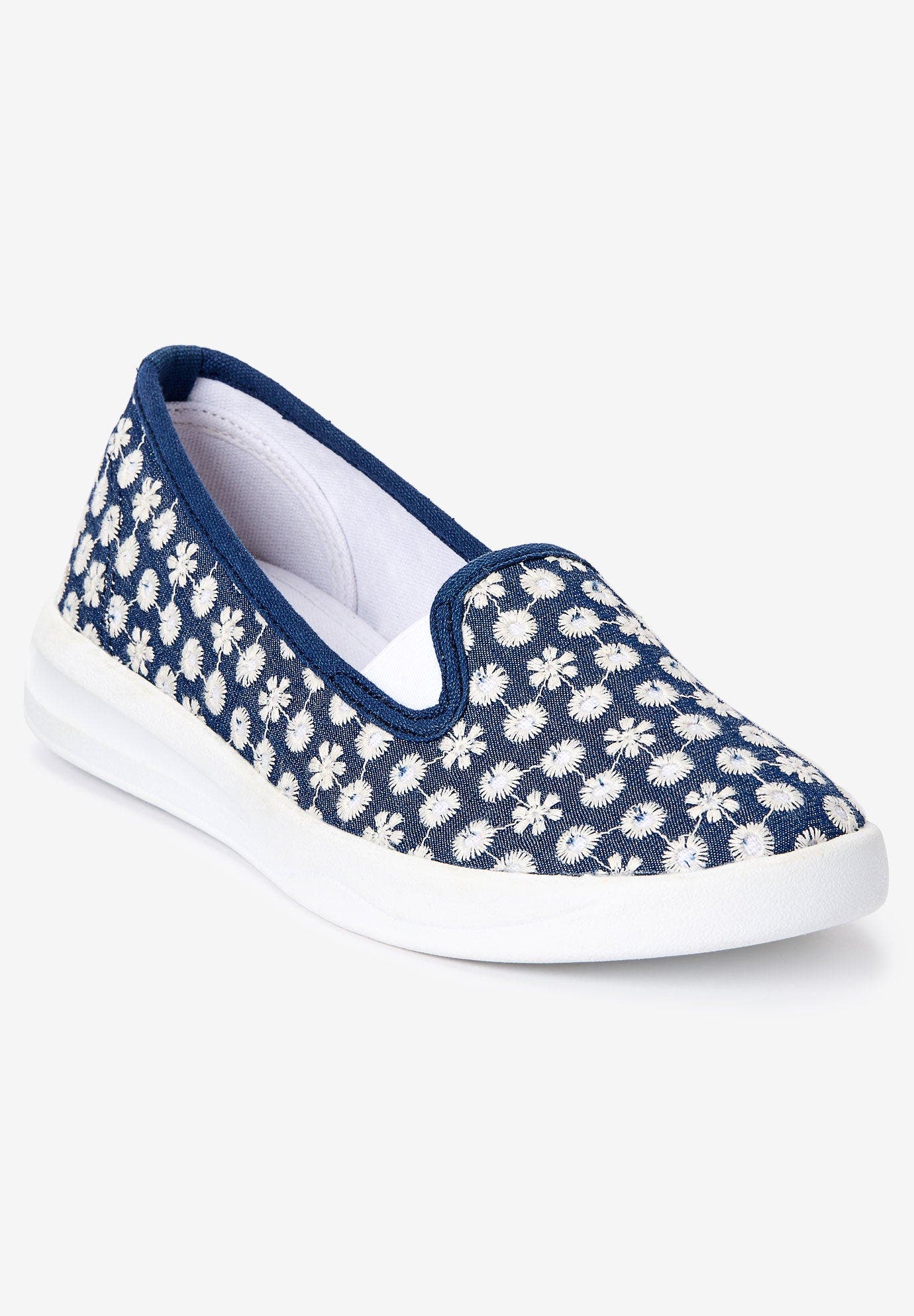 The Dottie Cotton Canvas Slip On Sneaker, Alternate, color, DENIM EYELET