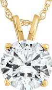 Bliss Diamond 1 1/4Ct Lab Grown Solitaire Diamond Pendant Gold Necklace