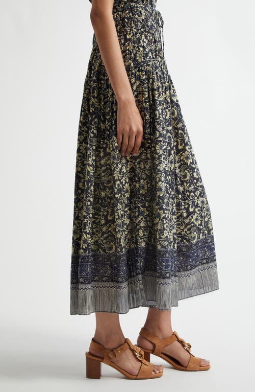 Ulla Johnson Avia Pleated Cotton-blend Midi Skirt In Raven