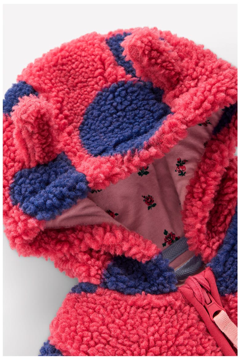 Polka Dot High Pile Fleece Jacket, Alternate, color, LADYBIRD