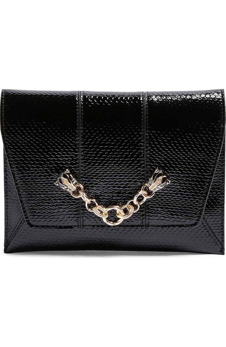 Topshop Panther Chain Clutch Crossbody Bag, Main, color,