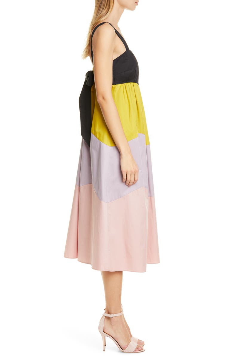 Kate Spade New York scallop colorblock midi dress, Alternate, color,