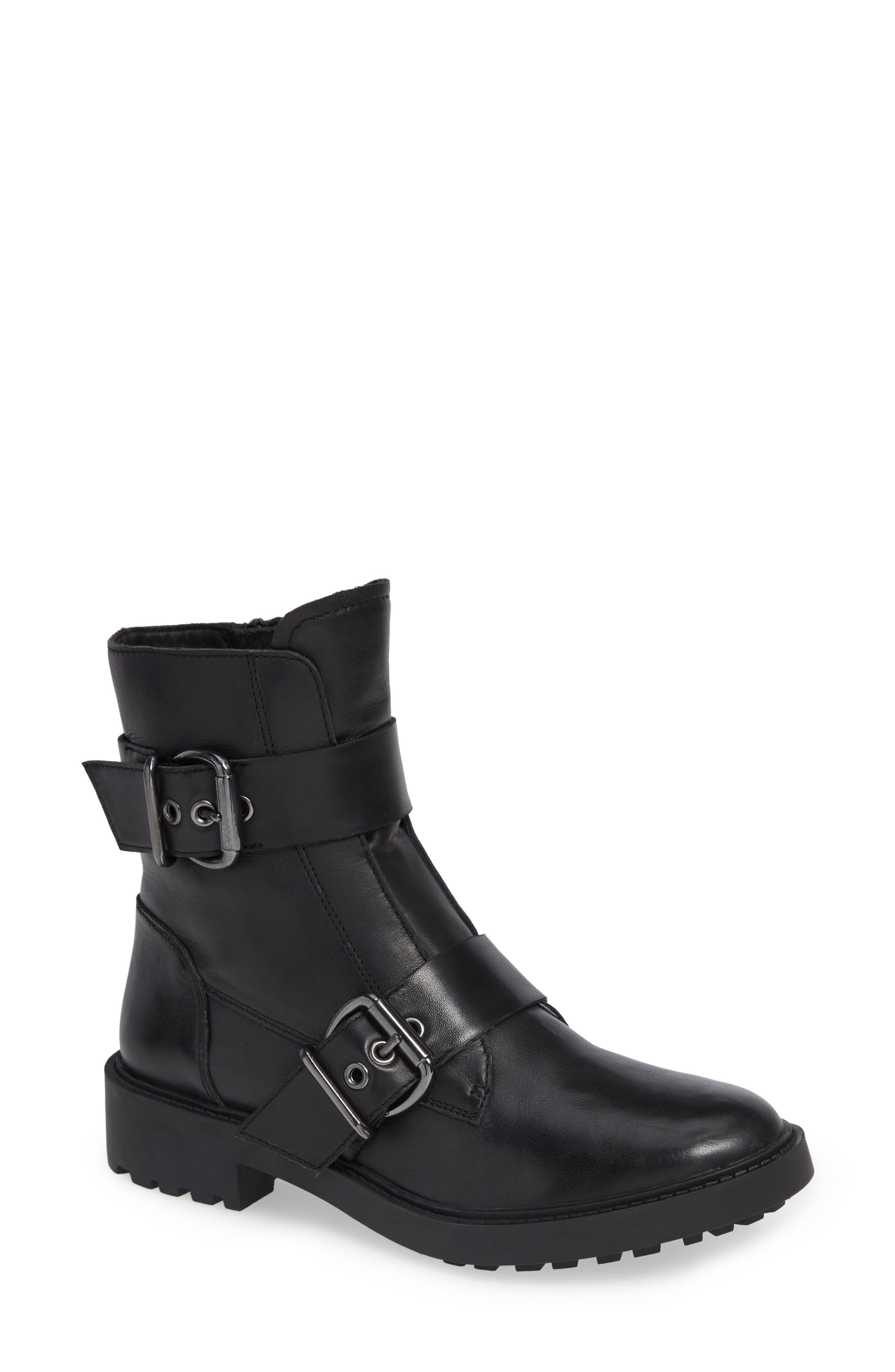 Teigan Moto Bootie, Main, color, BLACK LEATHER