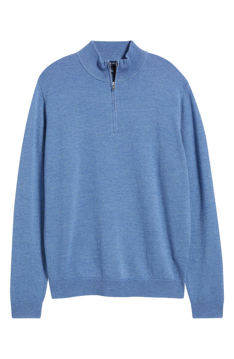 Peter Millar Crown Crafted Keene Merino Wool Quarter Zip Sweater, Alternate, color, Lunar Blue