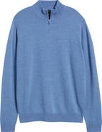 Peter Millar Crown Crafted Keene Merino Wool Quarter Zip Sweater