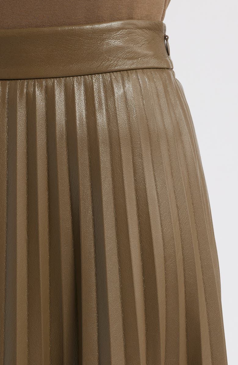 BOSS Vaplita Pleated Faux Leather Midi Skirt, Alternate, color, 